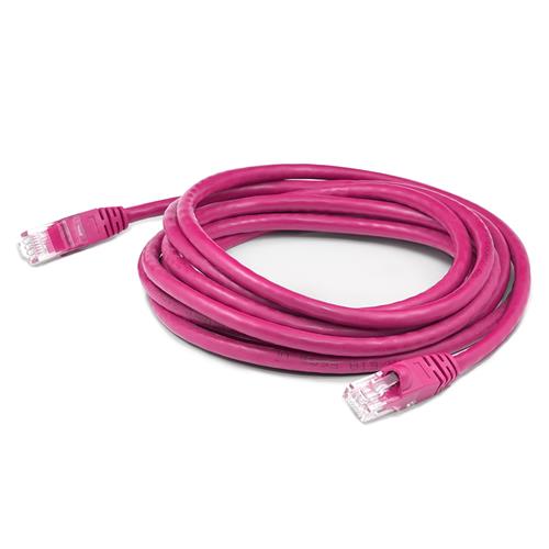 Picture of 7ft Pink CAT 6A PVC Ethernet Cable Snagless Bubble Boot RJ-45 M/M