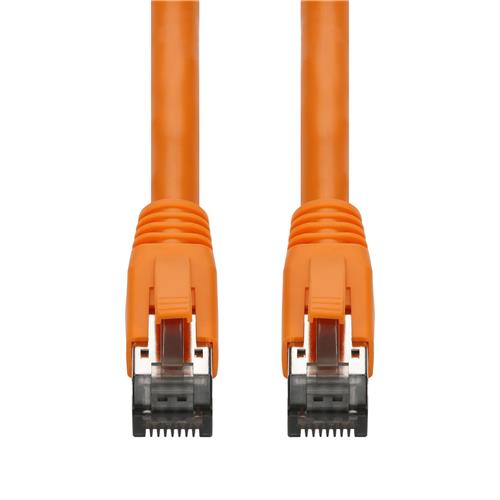 Picture of 7ft Orange CAT 8 Shielded (S/FTP) PVC Ethernet Cable Snagless Easy Boot RJ-45 M/M