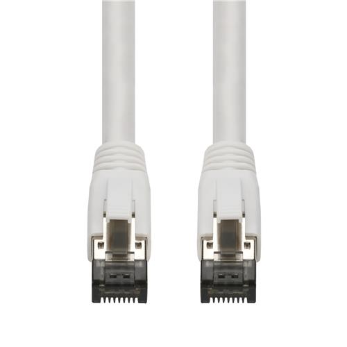 Picture of 7ft White CAT 8 Shielded (S/FTP) PVC Ethernet Cable Snagless Easy Boot RJ-45 M/M
