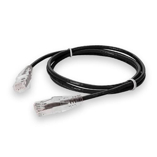 Picture of 7ft Black CAT 6A Slim PVC Ethernet Cable Snagless Clear-Claw RJ-45 M/M