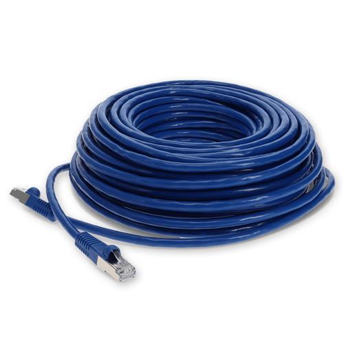 Picture of 85ft Blue CAT 7 Shielded (S/FTP) PVC Ethernet Cable Snagless Bubble Boot RJ-45 M/M