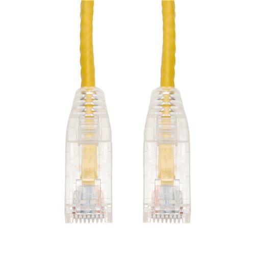 Picture of 8ft Yellow CAT 6 Slim PVC Ethernet Cable Snagless Clear-Claw RJ-45 M/M