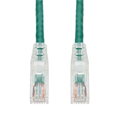 Picture of 9ft Green CAT 6 PVC Ethernet Cable Snagless Easy Clear Boot TAA RJ-45 M/M