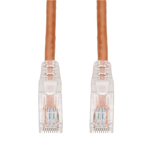 Picture of 9ft Orange CAT 6 PVC Ethernet Cable Snagless Easy Clear Boot TAA RJ-45 M/M