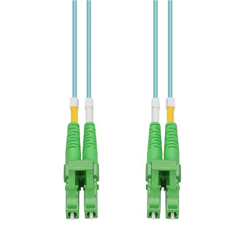 Picture of 0.5m ALC to ALC Aqua OM4 Duplex OFNP (Plenum-Rated) Fiber Patch Cable