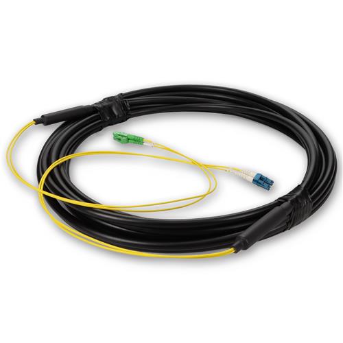 Picture of 10m ALC to LC Black OS2 Simplex OFNR (Riser-Rated) SMF Fiber Outdoor Patch Cable