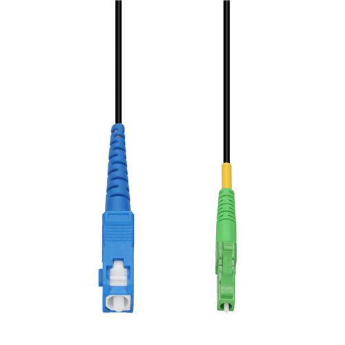 Picture of 2m ALC to SC Black OS2 Simplex Armored OFNR (Riser-Rated) SMF Fiber Patch Cable