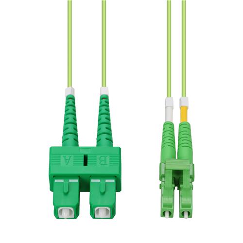 Picture of 0.5m ASC to ALC Lime Green OM5 Duplex OFNP (Plenum-Rated) Fiber Patch Cable