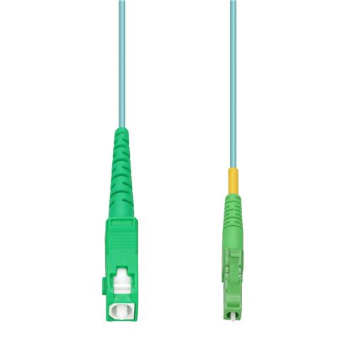 Picture of 0.5m ASC to ALC Aqua OM4 Simplex OFNP (Plenum-Rated) Fiber Patch Cable