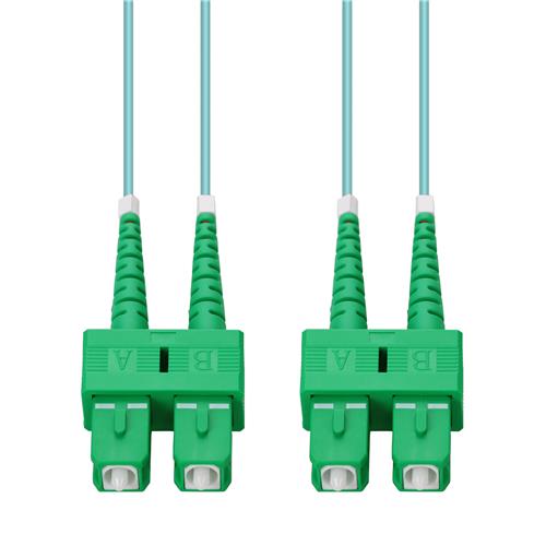 Picture of 0.5m ASC to ASC Aqua OM4 Duplex OFNP (Plenum-Rated) Fiber Patch Cable