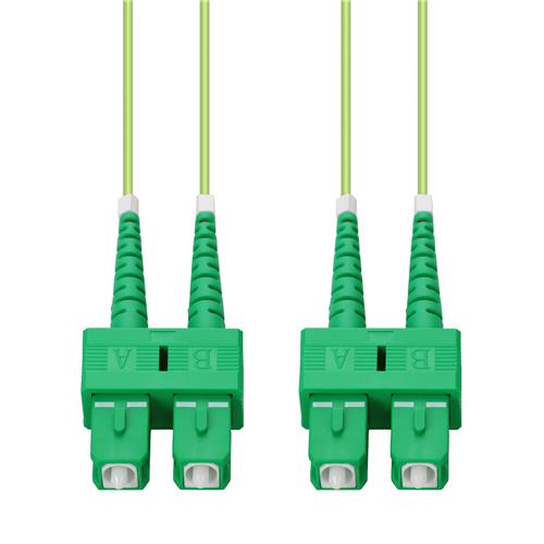Picture of 0.5m ASC to ASC Lime Green OM5 Duplex OFNP (Plenum-Rated) Fiber Patch Cable