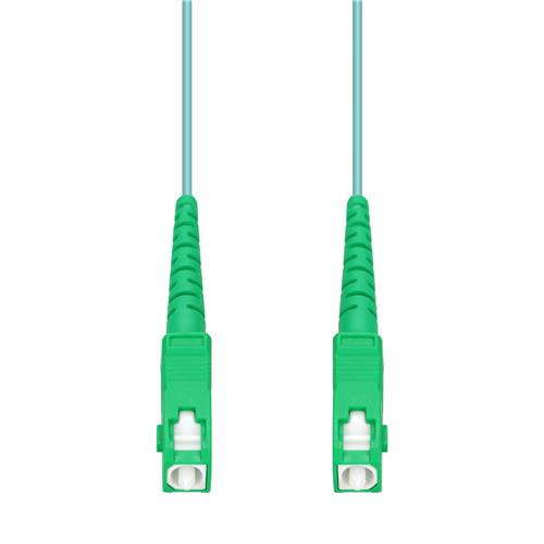 Picture of 0.5m ASC to ASC Aqua OM4 Simplex OFNP (Plenum-Rated) Fiber Patch Cable
