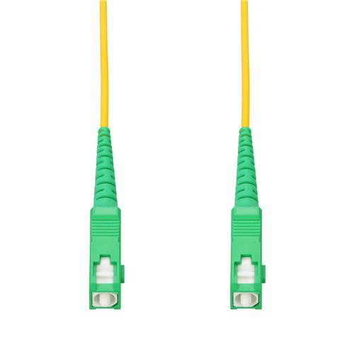 Picture of 8m ASC to ASC Yellow OS2 Simplex Microboot, Snagless OFNR (Riser-Rated) SMF Fiber Patch Cable with Serialized Labeled Ends and 3mm OD Jacket
