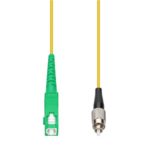 Picture of 2m ASC to FC Yellow OS2 Simplex OFNR (Riser-Rated) SMF Fiber Patch Cable