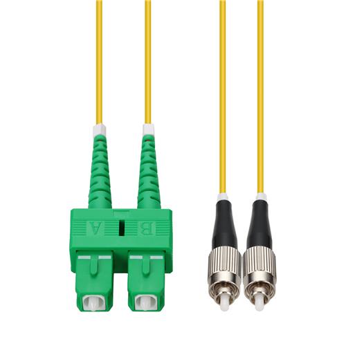 Picture of 8m ASC to FC Yellow OS2 Duplex OFNR (Riser-Rated) SMF Fiber Patch Cable