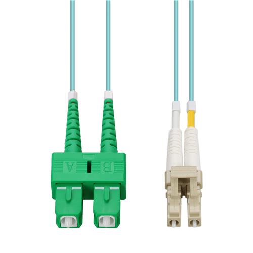 Picture of 0.5m ASC to LC Aqua OM4 Duplex OFNP (Plenum-Rated) Fiber Patch Cable