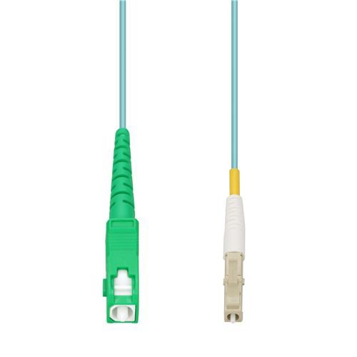 Picture of 0.5m ASC to LC Aqua OM4 Simplex OFNP (Plenum-Rated) Fiber Patch Cable