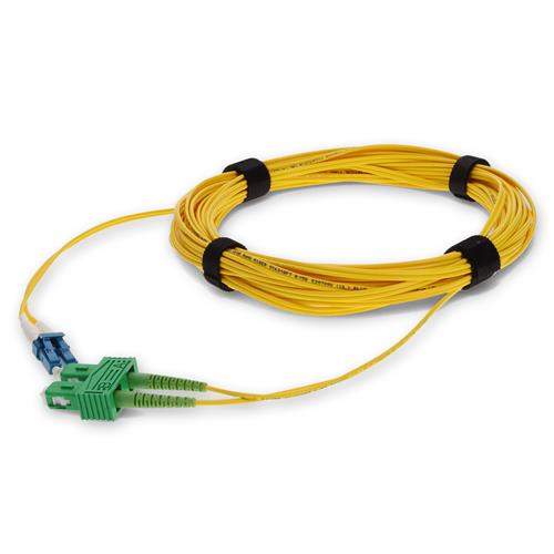Picture of 10m ASC to LC Yellow OS2 Duplex OFNR (Riser-Rated) SMF Fiber Patch Cable