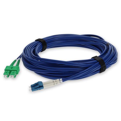 Picture of 15m ASC to LC Blue OS2 Duplex Armored SMF Fiber Patch Cable