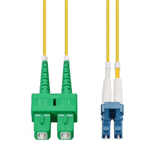 Picture of 0.5m ASC to LC Yellow OS2 Duplex Microboot, Snagless OFNR (Riser-Rated) SMF Fiber Patch Cable