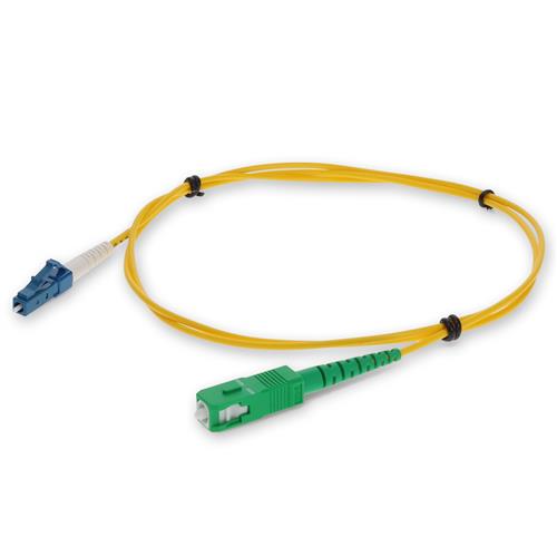 Picture of 2m ASC to LC Yellow OS2 Simplex Microboot, Snagless OFNR (Riser-Rated) SMF Fiber Patch Cable