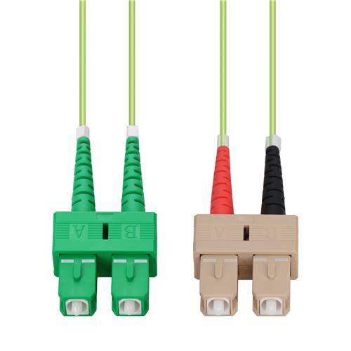 Picture of 0.5m ASC to SC Lime Green OM5 Duplex OFNP (Plenum-Rated) Fiber Patch Cable