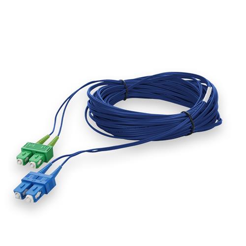 Picture of 15m ASC to SC Blue OS2 Duplex OFNR (Riser-Rated) SMF Fiber Patch Cable
