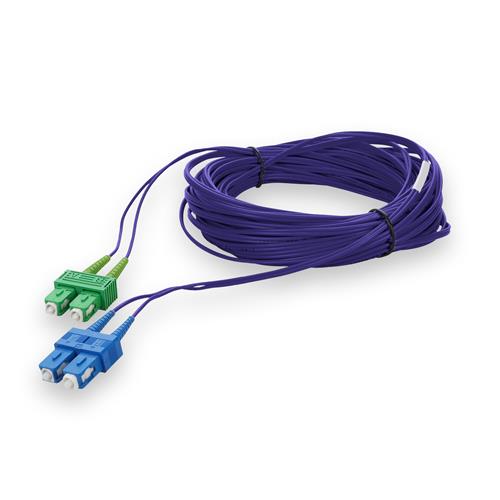 Picture of 25m ASC to SC Purple OS2 Duplex OFNR (Riser-Rated) SMF Fiber Patch Cable