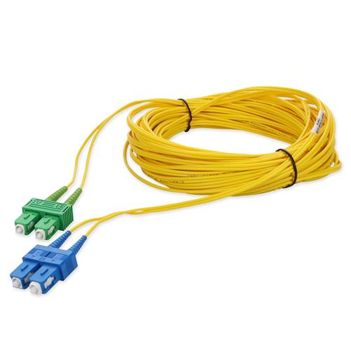 Picture of 30m ASC to SC Yellow OS2 Duplex OFNR (Riser-Rated) SMF Fiber Patch Cable