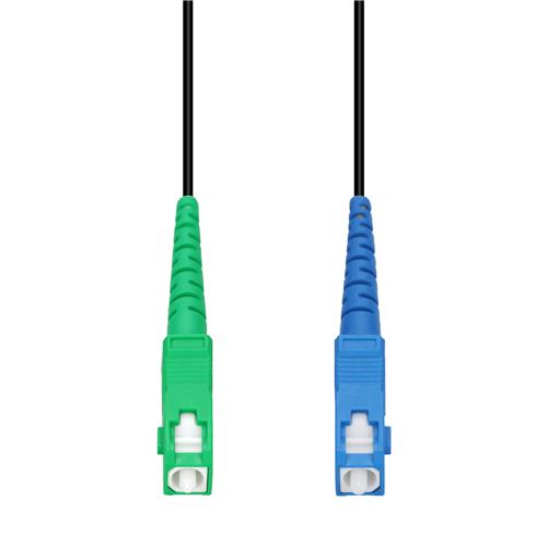 Picture of 5m ASC to SC Black OS2 Simplex Armored OFNR (Riser-Rated) SMF Fiber Patch Cable