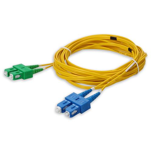 Picture of 8m ASC to SC Yellow OS2 Duplex Microboot, Snagless OFNR (Riser-Rated) SMF Fiber Patch Cable