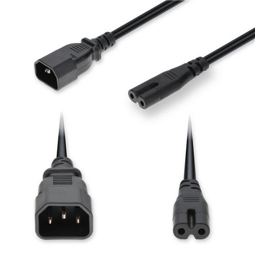 Picture of 6ft C20 Male to C19 Female Standard Commercial 18 AWG 250V at 10A PVC SJT (Service Junior Thermoplastic) Black Power Cable
