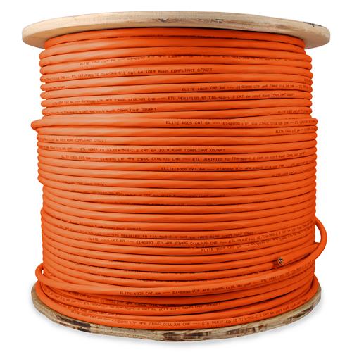 Picture of 1000ft Non-Terminated Orange CAT 6A PVC Bulk Cable