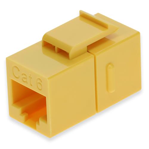 Picture of Cat6 RJ-45 (Female) to RJ-45 (Female) Yellow Inline Coupler