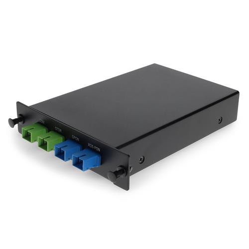 Picture of 1W LGX Coexistence Element w/GPON, XGSPON, and 1625nm OTDR. GPON and XGSPON w/SC, OTDR w/ASC, COM w/ASC