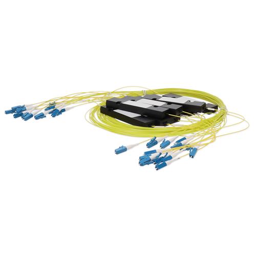 Picture of 3.3m LC to 2xLC Yellow OS2 Simplex OFNR (Riser-Rated) SMF Fiber Colorless Splitter Cable with 50/50 Ratio