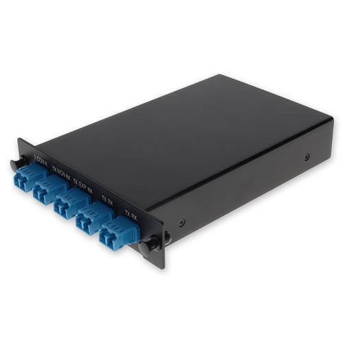 Picture of 2 Channel 1W LGX DWDM MUX and DEMUX (Duplex), ITU 100GHz, Channels 25-26, with Express Port, Monitor Port, and UPC/LC Connectors