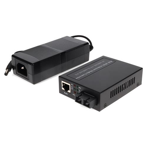 Picture of 10/100Base-TX(RJ-45) to 100Base-LX(SC) SMF 1310nm 20km POE Media Converter