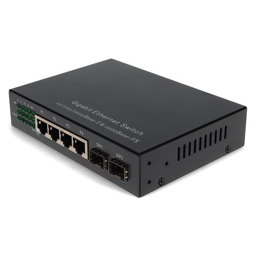 Picture of 4 10/100/1000Base-TX(RJ-45) to 2x open SFP Gigabit Ethernet Switch