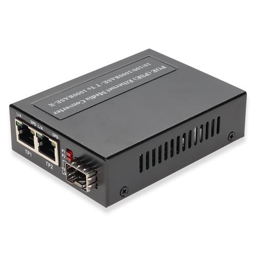 Picture of 10/100/1000Base-TX(RJ-45) x2 to 1 Open SFP Port POE+ (30W) Media Converter