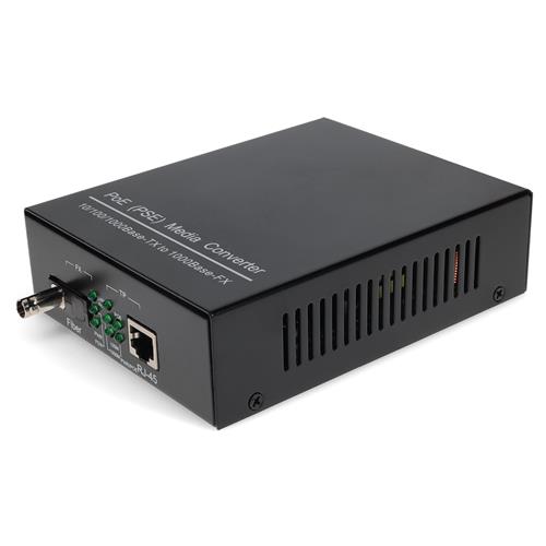 Picture of 10/100/1000Base-TX(RJ-45) to 1000Base-BXD(ST) BiDi SMF 1550nm/1310nm 20km POE Media Converter