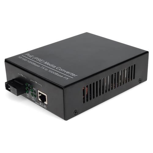 Picture of 10/100/1000Base-TX(RJ-45) to 1000Base-BXU(SC) BiDi SMF 1310nm/1550nm 20km POE Media Converter