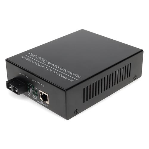 Picture of 10/100/1000Base-TX(RJ-45) to 1000Base-LX(SC) SMF 1310nm 10km POE Media Converter