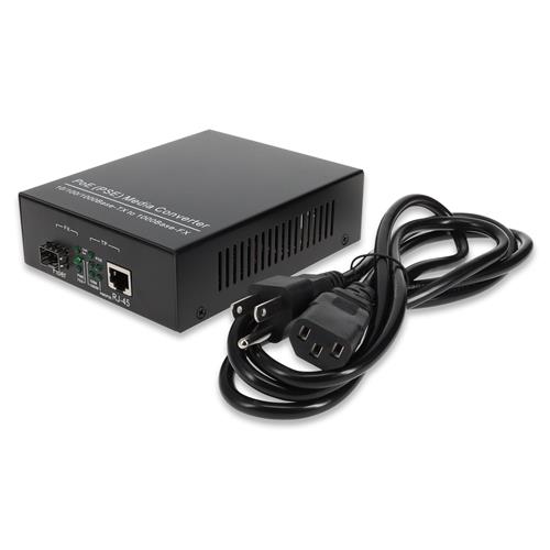 Picture of 10/100/1000Base-TX(RJ-45) to 1000Base-SX(SC) MMF 850nm 550m POE Media Converter