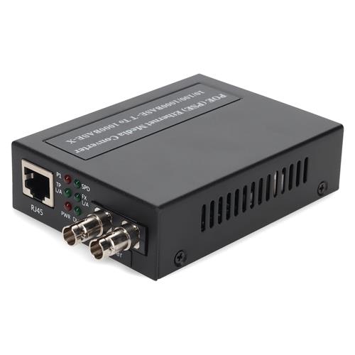 Picture of 10/100/1000Base-TX(RJ-45) to 1000Base-MX(ST) MMF 1310nm 2km IEEE802.3at/48V/1.0A/50W POE Media Converter