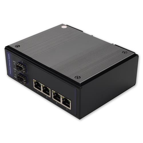 Picture of 4 10/100Base-TX(RJ-45) to 2 Open SFP port Industrial Media Converter Switch