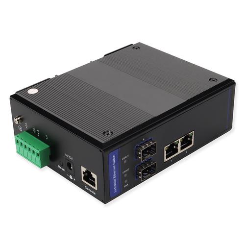Picture of 10/100/1000Base-TX(RJ-45) x2 to 2 Open SFP Port Managed Industrial Media Converter Switch