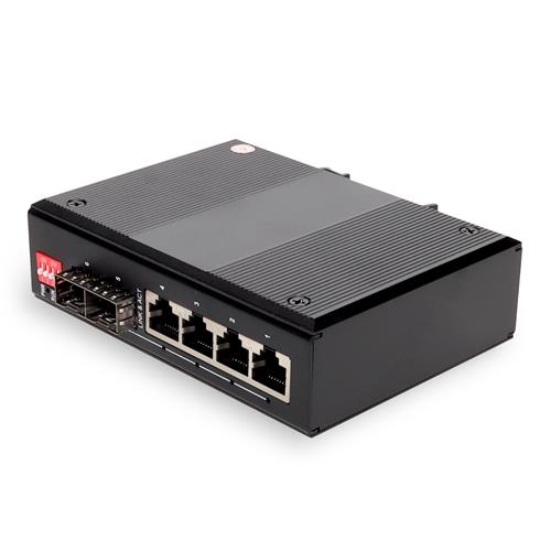 Picture of Industrial Managed 10/100/1000Base-TX(RJ-45) x4 to 2 Open SFP Port Media Converter