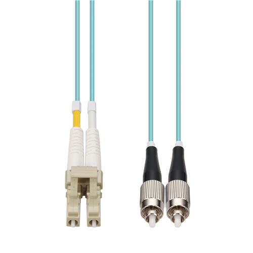 Picture of 10m LC to FC Aqua OM4 Duplex LSZH Fiber Patch Cable