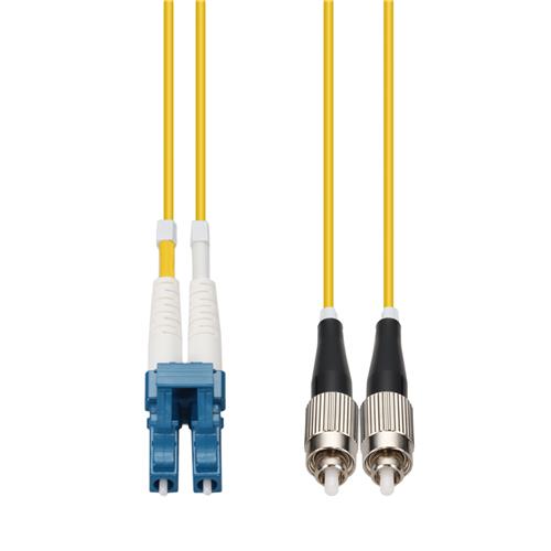 Picture of 11m LC to FC Yellow OS2 Duplex OFNR (Riser-Rated) SMF Fiber Patch Cable